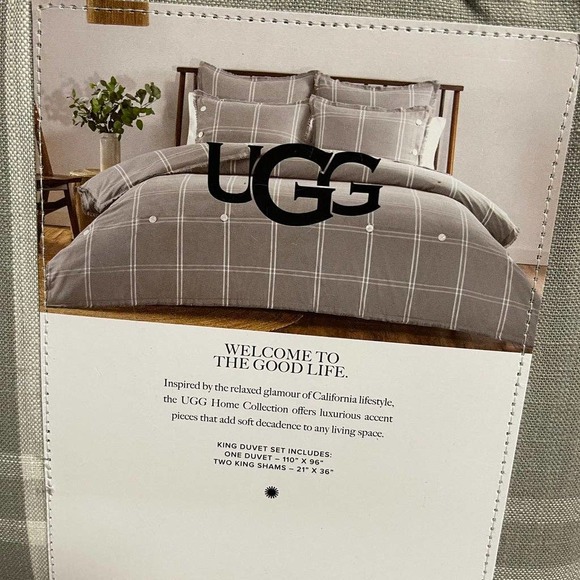 UGG Other - Ugg Callie Washed Yarn Dyed 3 Pc. Duvet Cover Set King Bedding Sage Tan